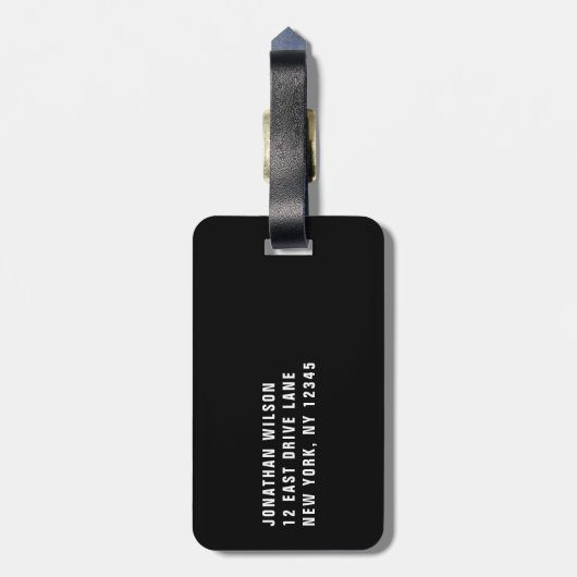 Monogramm der modernen Männer   Gepäckanhänger (Rückseite vertikal)