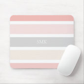 Monogramm der modernen rosa grauen und cremeweiten mousepad (Mit Mouse)
