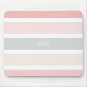 Monogramm der modernen rosa grauen und cremeweiten mousepad (Vorne)
