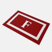 Monogramm der modernen Rot- und Weißfamilien Fußmatte (Schrägansicht)