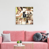 Monogramm der modernen Square Grid-Familie 4 FotoC Leinwanddruck (Insitu (Wohnzimmer))