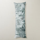 Monogramm der modernen Wintergrünen Pinienwälder Seitenschläferkissen (Rückseite (Vertikal))