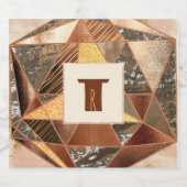 Monogramm der modernistischen Kupfer- und Goldgeom Bierflaschenetikett (Einzelnes Label)