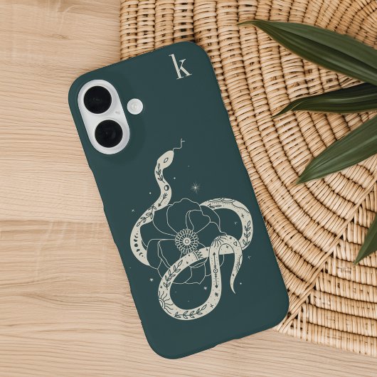 Monogramm der mystischen botanischen Schlangenbekl Case-Mate iPhone Hülle