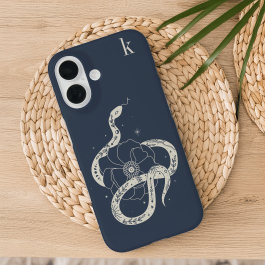 Monogramm der mystischen botanischen Schlangenbekl Case-Mate iPhone Hülle