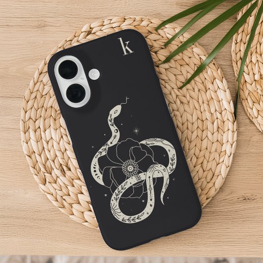 Monogramm der mystischen botanischen Schlangenbekl Case-Mate iPhone Hülle