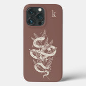 Monogramm der mystischen botanischen Schlangenbekl Case-Mate iPhone Hülle (Rückseite)