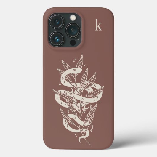 Monogramm der mystischen botanischen Schlangenbekl Case-Mate iPhone Hülle (Rückseite)