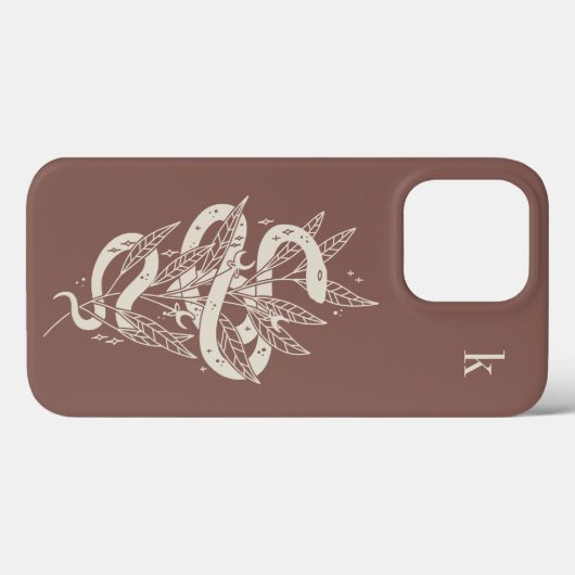 Monogramm der mystischen botanischen Schlangenbekl Case-Mate iPhone Hülle (Rückseite (Horizontal))