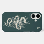 Monogramm der mystischen botanischen Schlangenbekl Case-Mate iPhone Hülle (Rückseite (Horizontal))