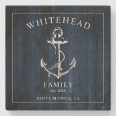 Monogramm der Nautic Navy Wochenstange Steinuntersetzer (Vorderseite)