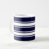 Monogramm der Nautischen Marine und des weißen Str Kaffeetasse (Vorderseite Links)
