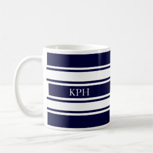 Monogramm der Nautischen Marine und des weißen Str Kaffeetasse
