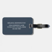 Monogramm der Navy Blau und Weiß Streifen Gepäckanhänger (Rückseite horizontal)