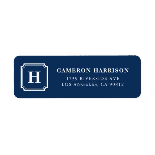 Monogramm der Navy Square-Rahmen-Kurven (Vorne)