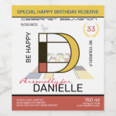 Monogramm der Neoplastik Abstrakt Art. Buchstabe D Weinetikett (Einzelnes Label)