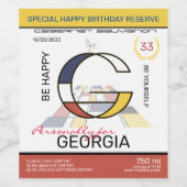 Monogramm der Neoplastik Abstrakt Art. Buchstabe G Weinetikett (Einzelnes Label)