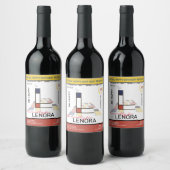 Monogramm der Neoplastik Abstrakt Art. Buchstabe L Weinetikett (Flaschen)