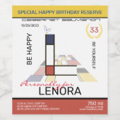 Monogramm der Neoplastik Abstrakt Art. Buchstabe L Weinetikett (Einzelnes Label)