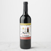 Monogramm der Neoplastik Abstrakt Art. Buchstabe U Weinetikett (Vorderseite)