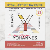 Monogramm der Neoplastik Abstrakt Art. Buchstabe Y Weinetikett (Einzelnes Label)