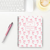 Monogramm der niedlichen Bogen der Girl-Rosa- und Notizblock