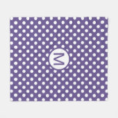 Monogramm der niedlichen Lila und weißen Polka-Dos Fleecedecke (Vorderseite (Horizontal))