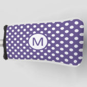 Monogramm der niedlichen Lila und weißen Polka-Dos Golf Headcover (Vorderseite)