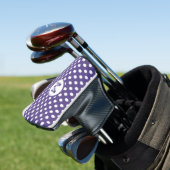 Monogramm der niedlichen Lila und weißen Polka-Dos Golf Headcover (In Situ)