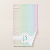 Monogramm der Niedlichen Rainbow-Farb-Pastel Badhandtuch Set (Handtuch)