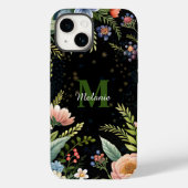 Monogramm der niedlichen schwarzen Wildblume Case-Mate iPhone Hülle (Rückseite)