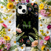 Monogramm der niedlichen schwarzen Wildblume Case-Mate iPhone Hülle