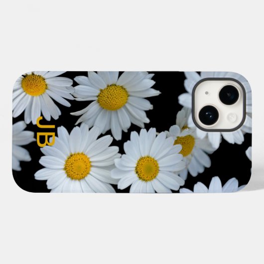 Monogramm der niedlichen weißen Daisy-Blume Case-Mate iPhone Hülle (Rückseite (Horizontal))