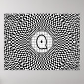 Monogramm der optischen Illusion Q Poster (Vorne)