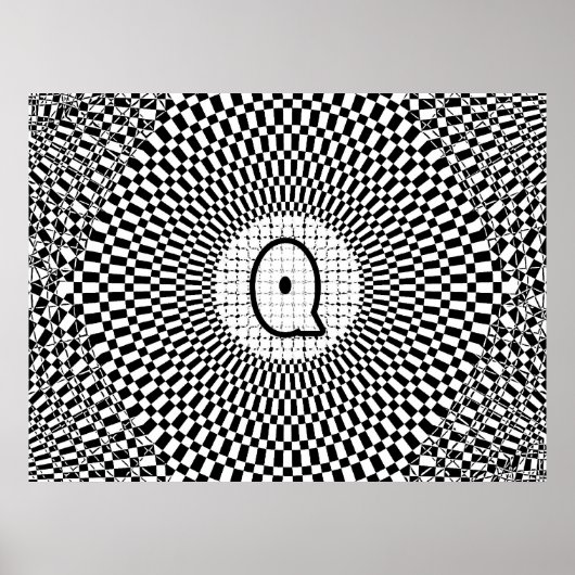 Monogramm der optischen Illusion Q Poster (Vorne)