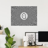 Monogramm der optischen Illusion Q Poster (Heimbüro)