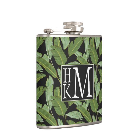 Monogramm der Palmblatt-| Flachmann (Rechts)