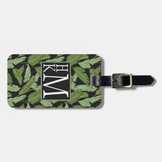 Monogramm der Palmblatt-| Gepäckanhänger (Vorderseite horizontal)