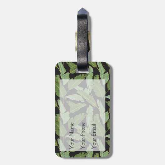 Monogramm der Palmblatt-| Gepäckanhänger (Rückseite vertikal)