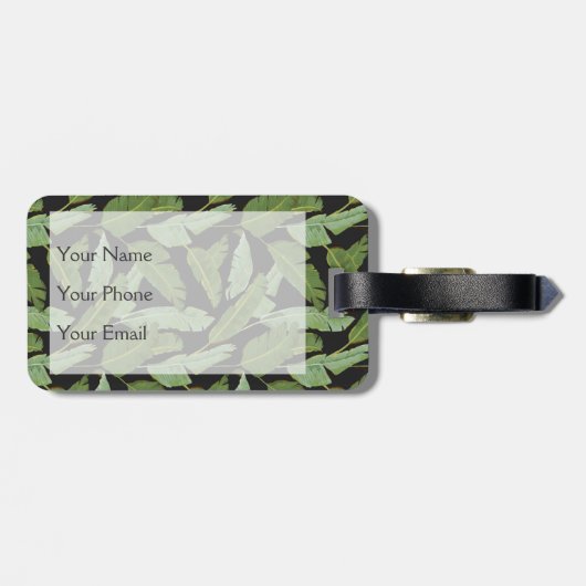 Monogramm der Palmblatt-| Gepäckanhänger (Rückseite horizontal)