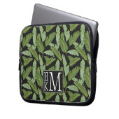 Monogramm der Palmblatt-| Laptopschutzhülle (Vorderseite Links)
