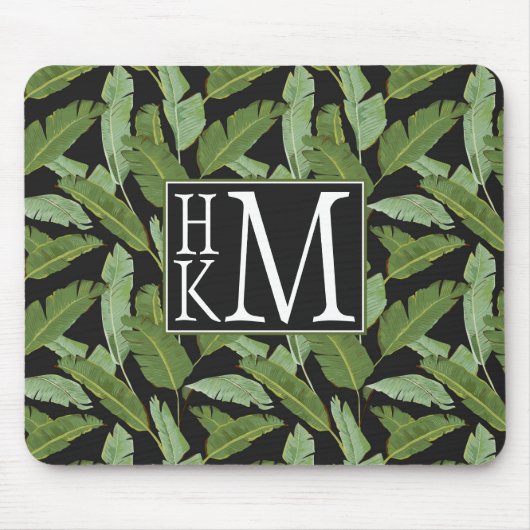 Monogramm der Palmblatt-| Mousepad (Vorne)