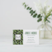 Monogramm der Palmblatt-| Visitenkarte (Stehend Vorderseite)