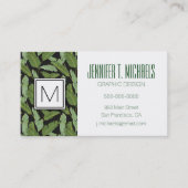 Monogramm der Palmblatt-| Visitenkarte (Vorderseite)