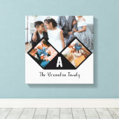 Monogramm der personalisierten 3-Foto-Collagen Leinwanddruck (Insitu (Holzboden))