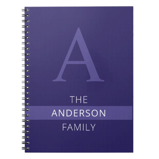 Monogramm der personalisierten Familie Notizblock (Vorderseite)