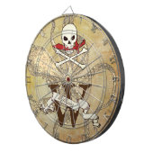 Monogramm der personalisierten Piratenflagge Dartscheibe (Vorderseite rechts)