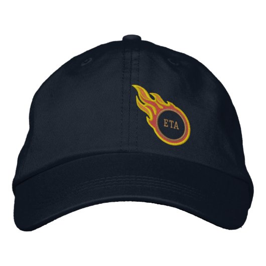 Monogramm der personalisierten Racing Flames Bulle Bestickte Baseballkappe (Vorderseite)