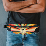 Monogramm der personalisierten Retro-Sternexplosio Bauchtasche<br><div class="desc">Dieses Design kann in dem Bereich personalisiert werden, der durch das Ändern des Fotos und/oder Textes zur Verfügung gestellt wird. Sie können auch angepasst werden, indem Sie auf Vorlage personalisieren klicken und dann auf die Schaltfläche klicken, um weitere Optionen anzupassen, um die Hintergrundfarbe zu löschen oder zu ändern, Text hinzuzufügen,...</div>