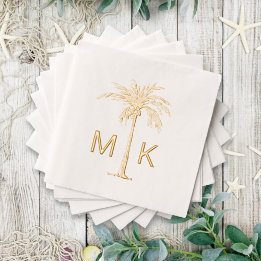 Monogramm der personalisierten Tropenpalme Servietten Mit Folie